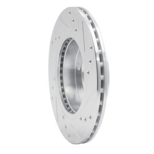 Nissan NX Brake Rotor (1) - Front Left - R1 Concepts - Drilled & Slotted - Silver - `86-`17